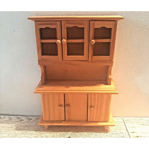 6" Tall Unfinished Wooden Buffet for Dollhouse Dining Room Cabinet Cupboard - Picture 1 of 8